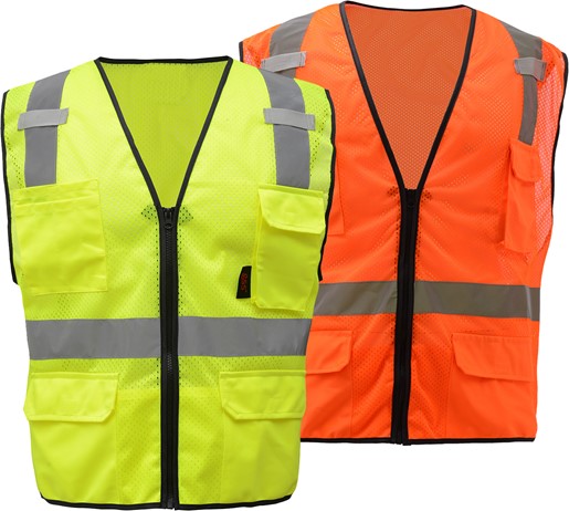 Premium Class 2 Multi-Purpose Mesh Zipper 6 Pockets Vest | GSS Safety