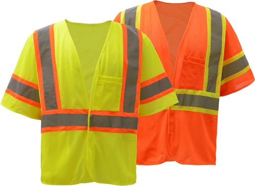 Standard Class 3 Two Tone Mesh Hook & Loop Safety Vest | GSS Safety