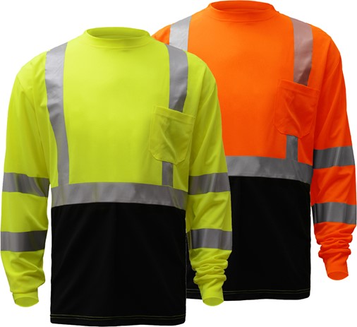 Class 3 Long Sleeve T-Shirt with Black Bottom | GSS Safety