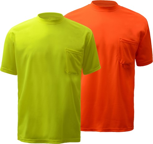 Moisture Wicking Short Sleeve Safety T-Shirt with Chest Pocket | GSS Safety