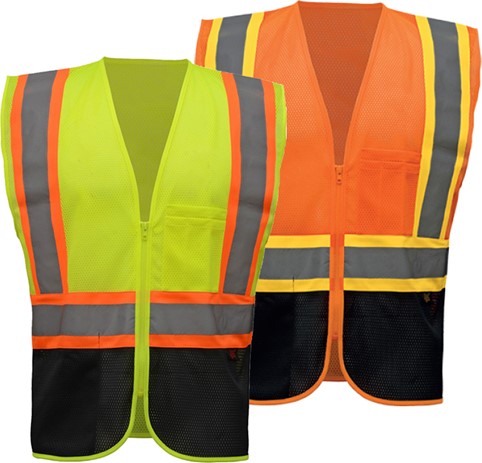 Class 2 Two Tone Vest w/Black Bottom | GSS Safety